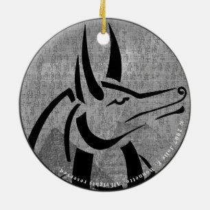 Ornamento De Cerâmica Anubis Premium Round