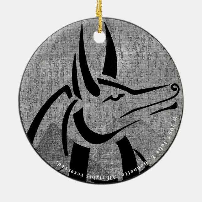 Ornamento De Cerâmica Anubis Premium Round (Traseira)