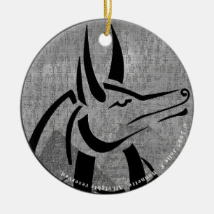 Ornamento De Cerâmica Anubis Round Ornament