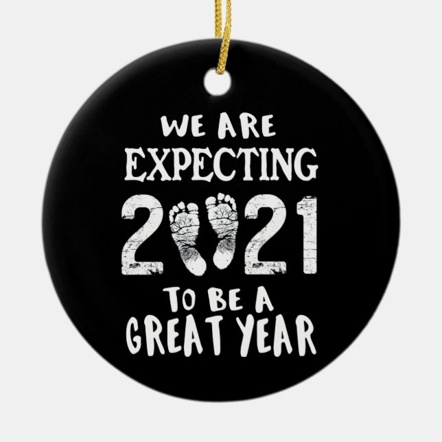 Ornamento De Cerâmica Anúncio de gravidez (Frente)