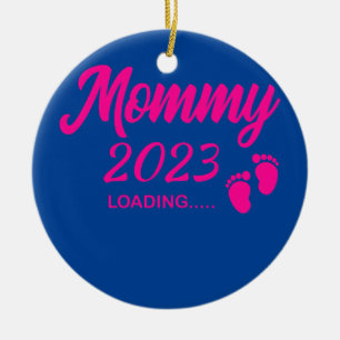Ornamento De Cerâmica Anúncio de Gravidez 2023 Carregando Mamãe Mulheres