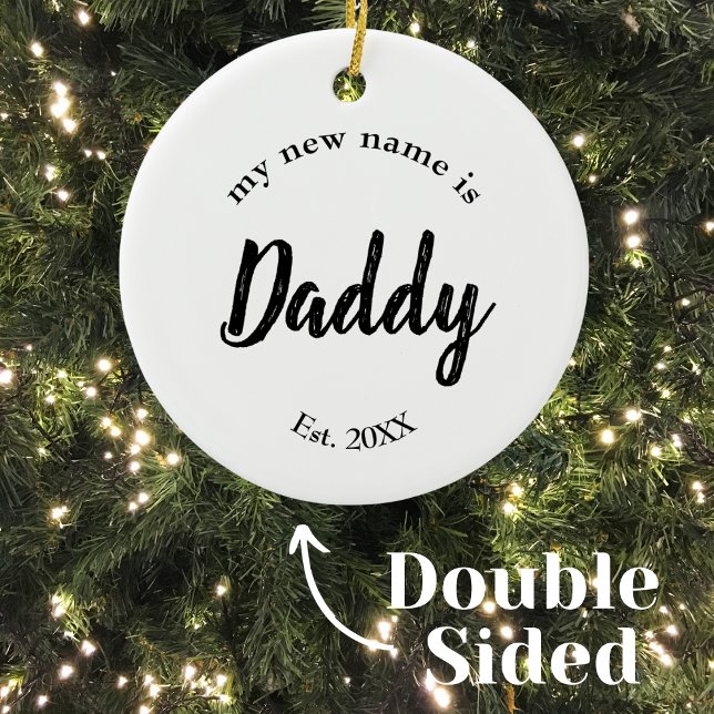 Ornamento De Cerâmica Anúncio de gravidez ao natal do marido (Criador carregado)