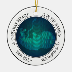 Ornamento De Cerâmica anúncio de gravidez fotográfica para pais que ag