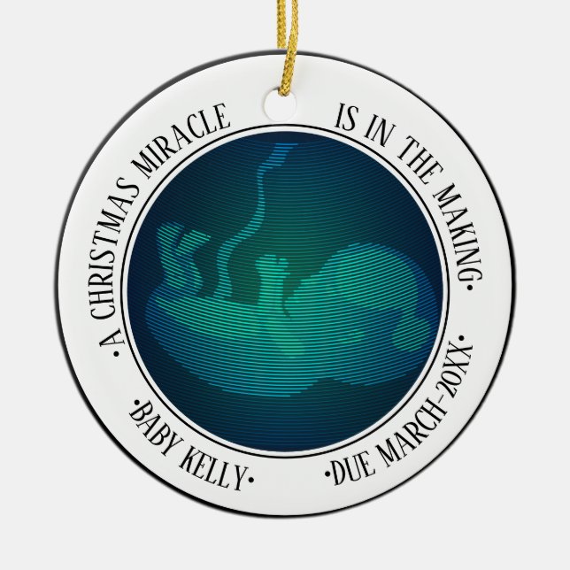 Ornamento De Cerâmica anúncio de gravidez fotográfica para pais que agua (Frente)