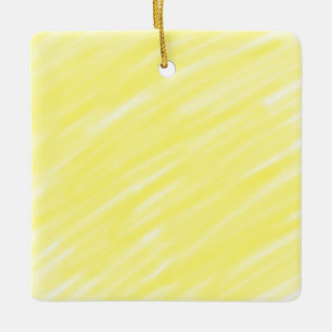Ornamento De Cerâmica anúncio pastel amarelo personalizado de cor sólida