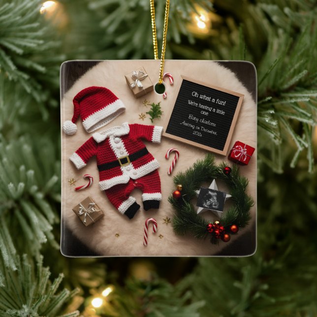 Ornamento De Cerâmica Anúncio único de gravidez no Natal (Árvore)