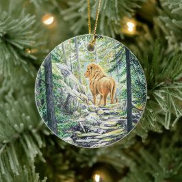 Ornamento De Cerâmica Ao Lion -