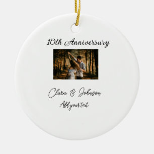 Ornamento De Cerâmica Apelido de casamento Aniversário adicionar nome an