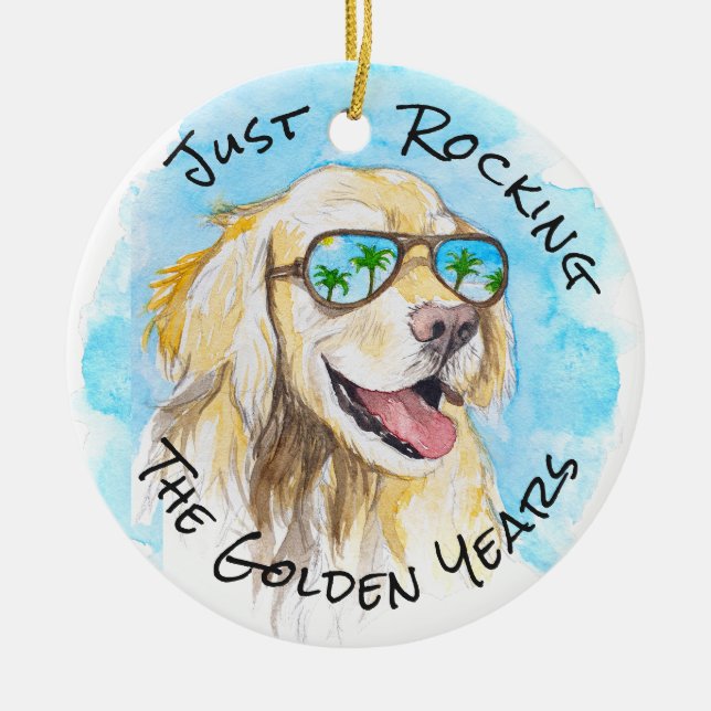 Ornamento De Cerâmica Apenas Atirando O Ouro Anos Engraçada De Retirada (Frente)