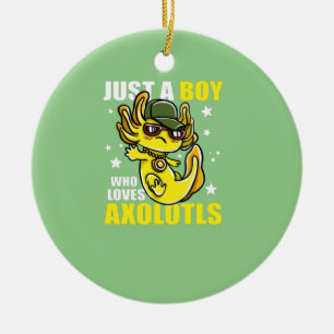 Ornamento De Cerâmica Apenas um garoto que ama axolóls Cute Funny Kawaii
