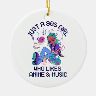 Ornamento De Cerâmica Apenas uma garota dos anos 90 que gosta de música