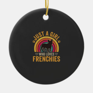 Ornamento De Cerâmica Apenas Uma Garota Que Ama Frenchies Retro Cachorro