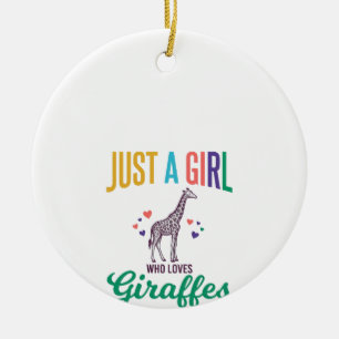 Ornamento De Cerâmica Apenas uma Garota que Ama Girafas Vetor Vintage De