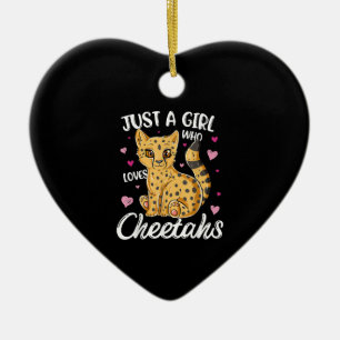 Ornamento De Cerâmica Apenas Uma Menina Que Ama Chita Heart Cheetah