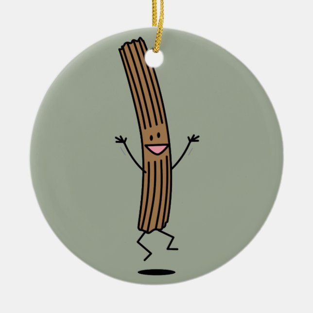 Ornamento De Cerâmica Aplausos que saltam Churro (Frente)