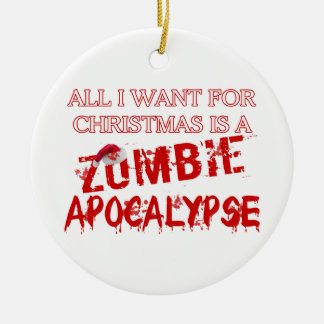 Ornamento De Cerâmica Apocalipse do zombi do Natal