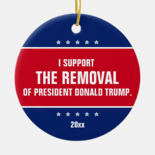 Ornamento De Cerâmica Apoio a Remoção do Presidente Donald Trump