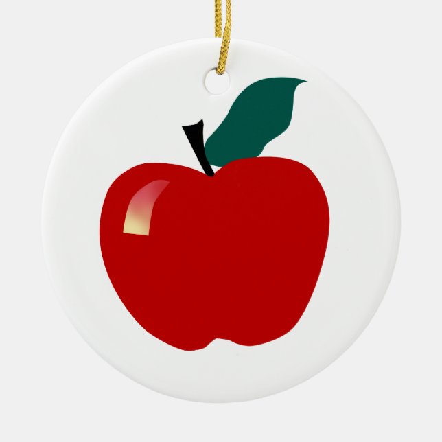 Ornamento De Cerâmica Apple, educacional (Frente)