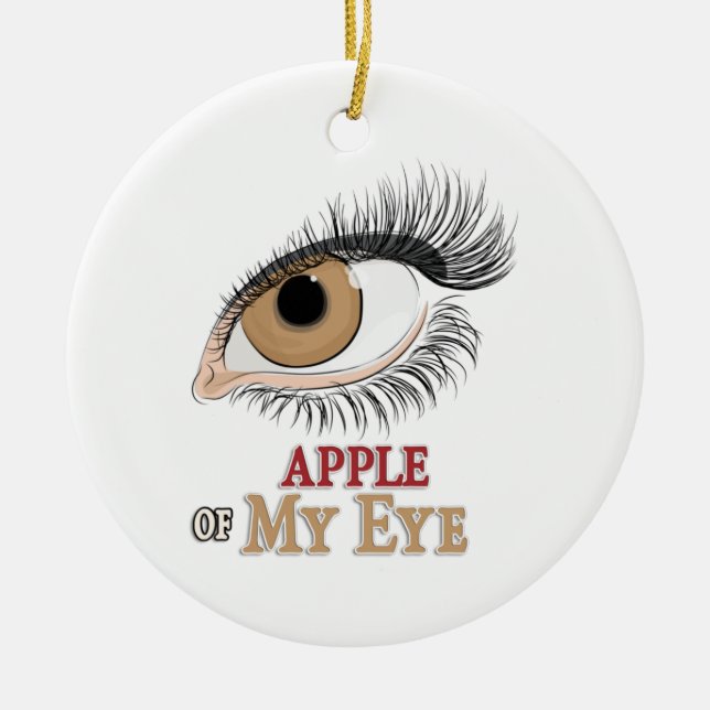 Ornamento De Cerâmica Apple of My Eyelashes Art (Frente)