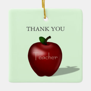 Ornamento De Cerâmica Apple Vermelha para Professora Manutenção Personal