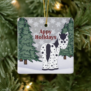 Ornamento De Cerâmica Appy Holidays Appaloosa Personalizado