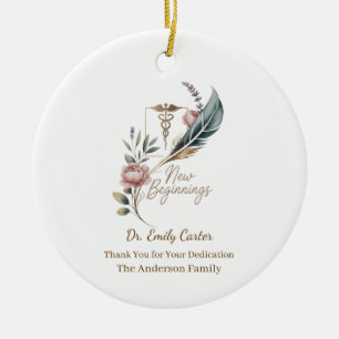 Ornamento De Cerâmica Apreciação Personalizada ao Médico Novos Começos