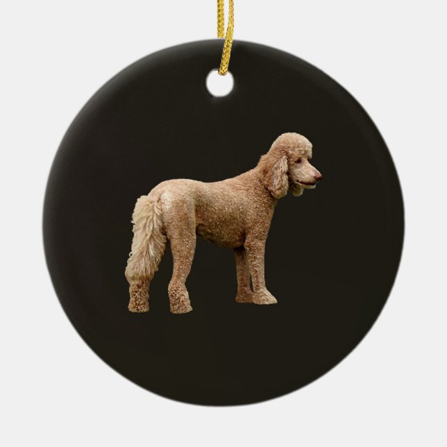 Ornamento De Cerâmica Apricot Poodle (Frente)
