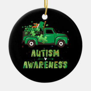 Ornamento De Cerâmica April é Autismo Sensibence Month Shamrock Patrick