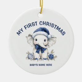 Ornamento De Cerâmica Aquarela Bebê Primeiro Natal Foto