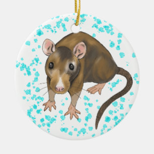 Ornamento De Cerâmica Aquarela do rato