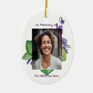 Ornamento De Cerâmica Aquarela Violeta Selvagem Memorial Cristão