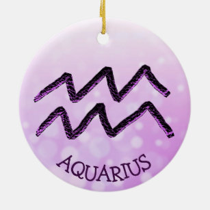 Ornamento De Cerâmica Aquarius Horoscope Astrologia Símbolo Zodiac