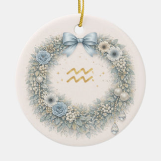 Ornamento De Cerâmica Aquarius Zodiac Christmas Ornament – Celestial Win