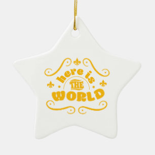 Ornamento De Cerâmica Aqui está o mundo