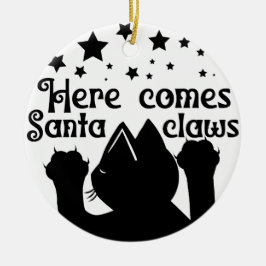 Ornamento De Cerâmica Aqui vêm os Papais noeis | Lado Duplo