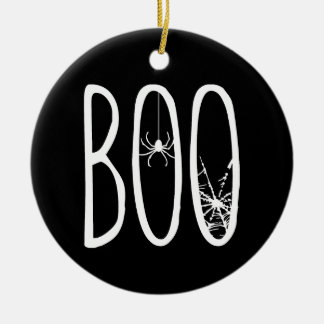 Ornamento De Cerâmica Aranha Boo e Teia de Aranha Assustadora e Sinistra