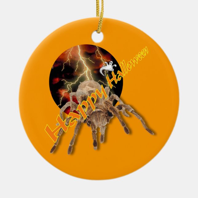 Ornamento De Cerâmica Aranha Halloween (Frente)