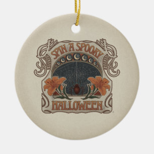 Ornamento De Cerâmica Aranhas de Halloween Spooky e Vintage Lily Victori