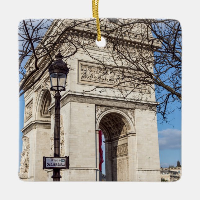 Ornamento De Cerâmica Arc de Triomphe em Paris, França (Frente)