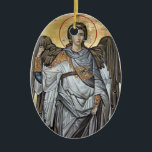 Ornamento De Cerâmica Arcanjo Michael<br><div class="desc">Ícone Ortodoxa Oriental tradicional do arcanjo Michael do santo pintado no estilo bizantino.</div>