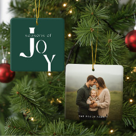 Ornamento De Cerâmica Arch Geometric Green Photo Christmas