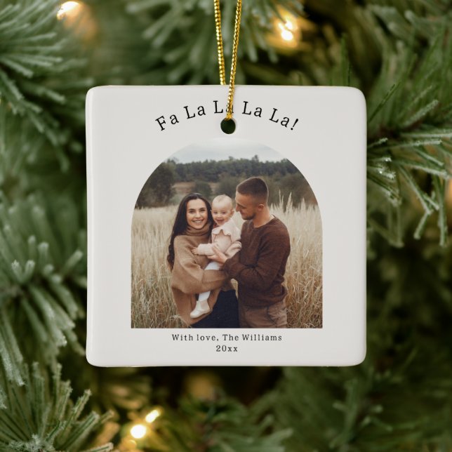 Ornamento De Cerâmica Arch Modern Boho Beige Fa La La La La (Árvore)