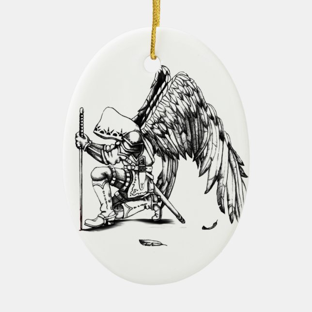 Ornamento De Cerâmica ArchAngel Warrior (Frente)