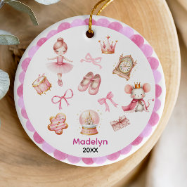 Ornamento De Cerâmica Arco coquetel bonito Nutcracker bailerina rosa