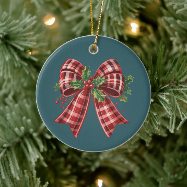 Ornamento De Cerâmica Arco de Natal Coquette - Esquadrão para presentes  (Árvore)