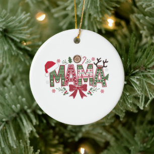 Ornamento De Cerâmica Arco de Natal Mama Coquette Mama Claus Tree Cake