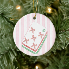Ornamento De Cerâmica Arco de Natal Personalizado Mahjong