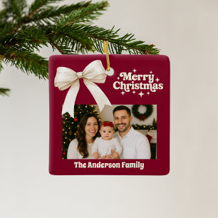 Ornamento De Cerâmica Arco de sorvete de fotos da Borgonha Natal