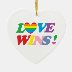 Ornamento De Cerâmica Arco-íris Amor Vence! LGBT