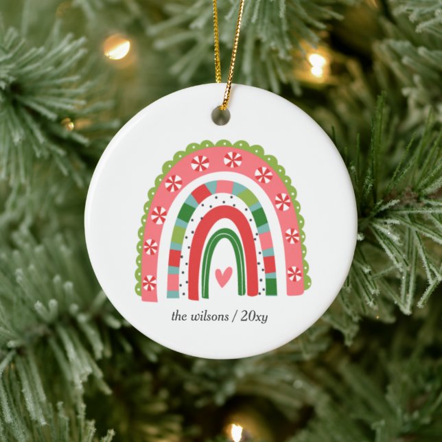 Ornamento De Cerâmica Arco-íris de Natal Fofo (Árvore)